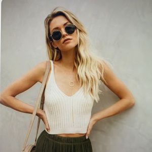 VICI off-white colored crop tank